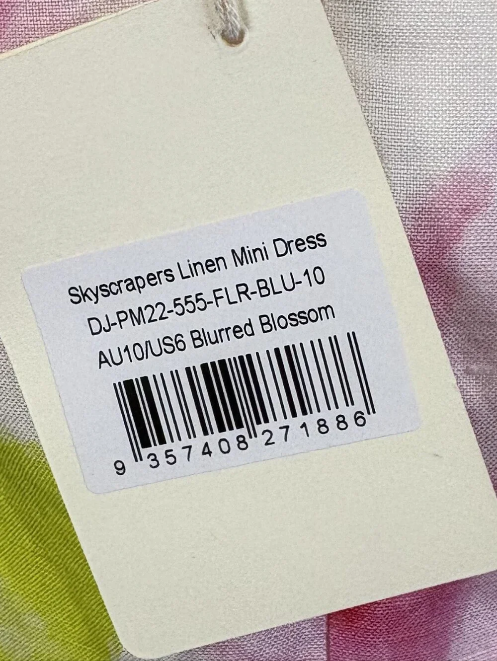 Peppermayo Skyscrapers Linen Mini Dress In Blurred Blossom, NWT, Size 6